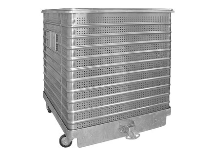 Container trolley, perforated with coupling