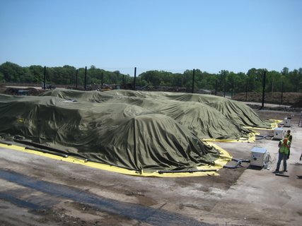 Transport trolley in the composting plant