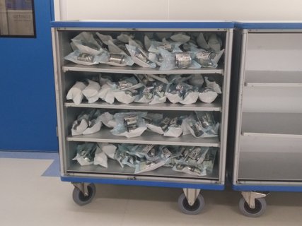 Cupboard trolley in daily hospital use